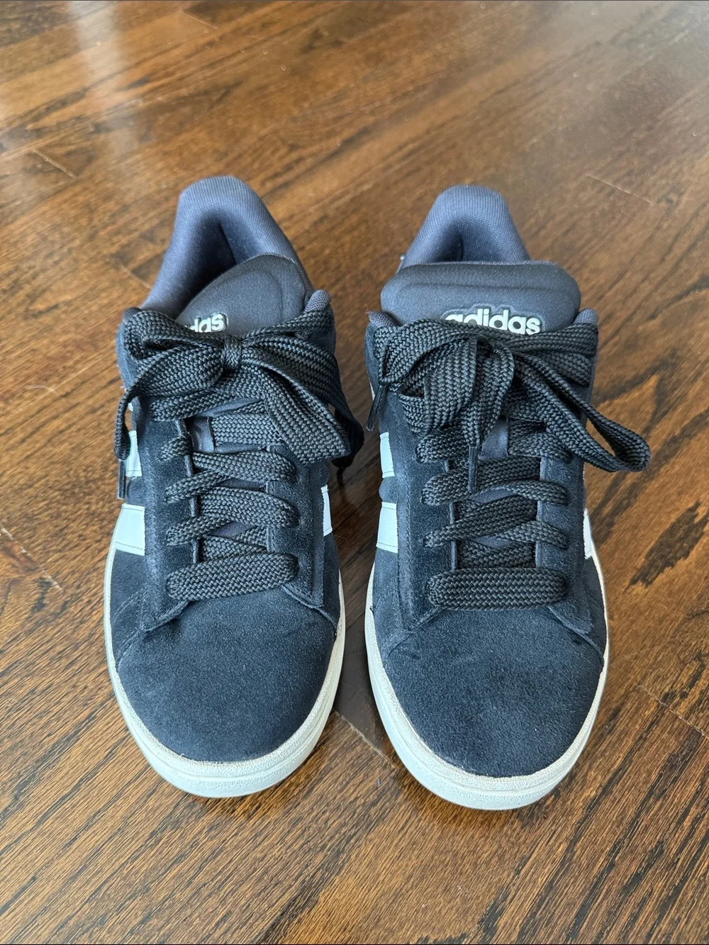 Men’s Adidas Original Campus 00 - Black Suede Sneakers with White Stripes